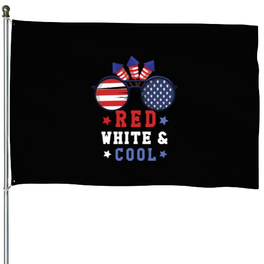 Red Cool America American Flag 4th Of July House Flags