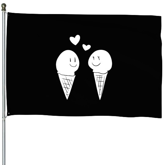 love eat ice cream valentines day sweet House Flags