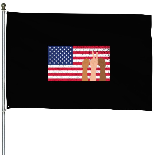 USA House Flags Women Men Patriotic American Flag