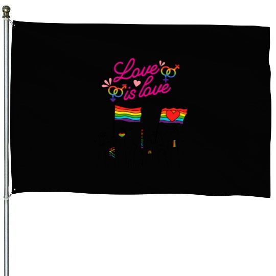 pride colors flag love is love House Flags