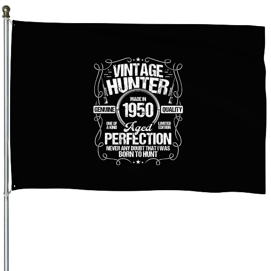 1950 Hunting for Boar Hunter Dog 1950 Year Born House Flags