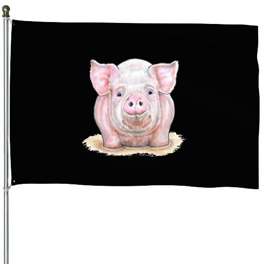 Cute Funny Animal House Flags