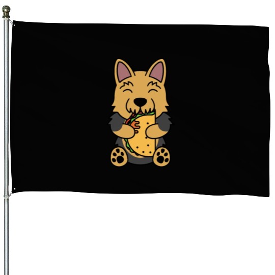Yorkshire Terrier Taco Lover House Flags