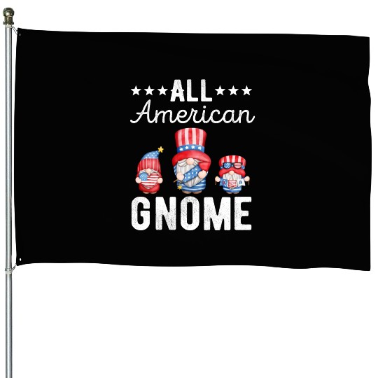 All American Gnome Men Women 4th of July US House Flags