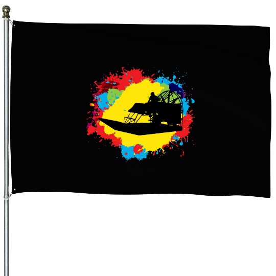 Airboat Fanboat Airboating Planeboat Swamp boat House Flags