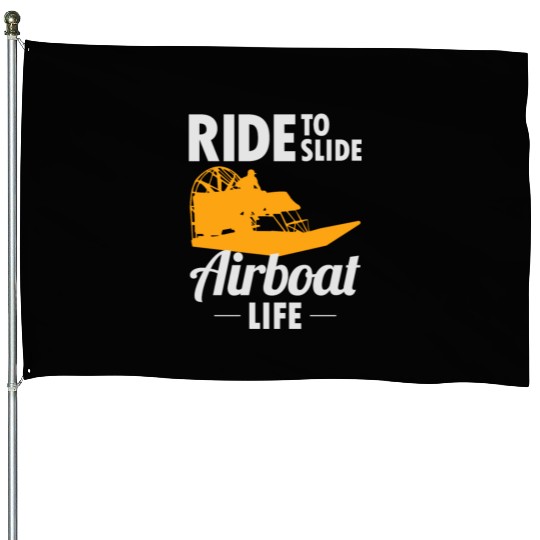 Airboat Fanboat Airboating Swamp boat Race Ride House Flags