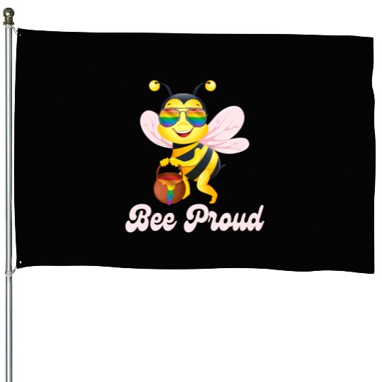 Proud Bee LGBTQ Pride Rainbow Flag Honey House Flags
