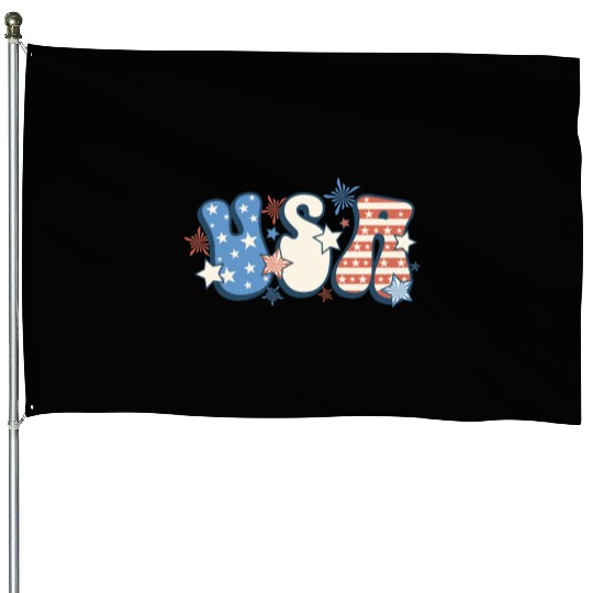 Retro USA House Flags, Funny Fourth of July 2022, 4th of