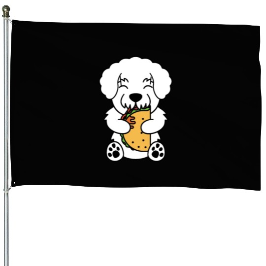 Bichon Frise Taco Lover House Flags