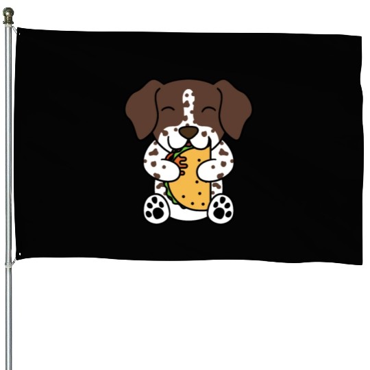 German Shorthaired Pointer Taco Lover House Flags
