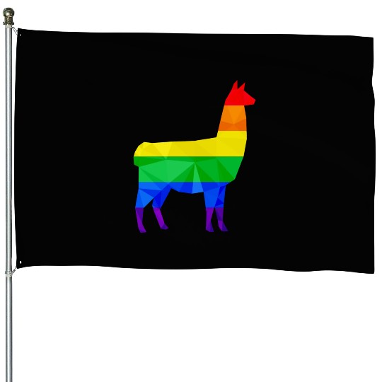 Colorful Llama LGBTQ Gay Pride Rainbow Flag Alpaca House Flags