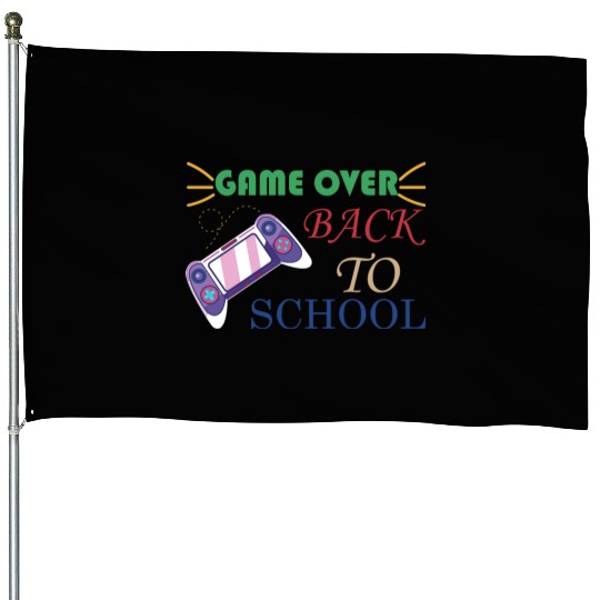 Game Over Back To School House Flags
