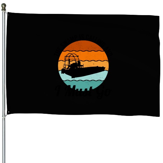 Airboat Fanboat Airboating Planeboat Swamp boat House Flags