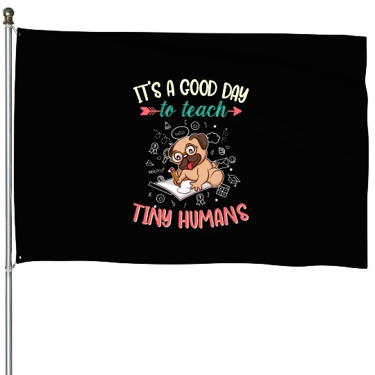 Good Day To Teach Tiny Humans Elementary Teacher House Flags