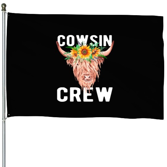 Cousin Puns Cowsin Cousin Crew Cow Farm Farmer House Flags