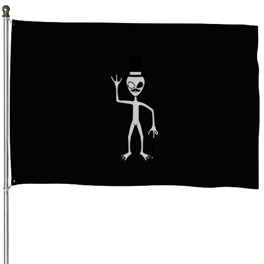 Sir alien waving friendly House Flags
