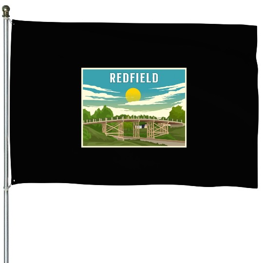 Redfield Historic James Street Bridge House Flags