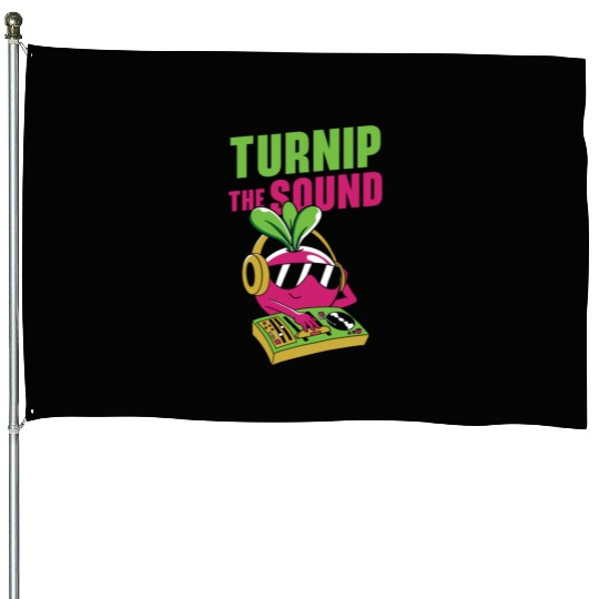 Music Turnip Party Music Lover Vegetable House Flags