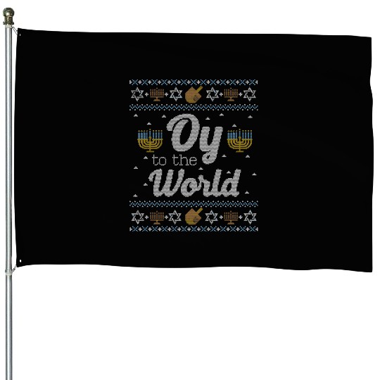 Funny Hanukkah Oy To The World House Flags