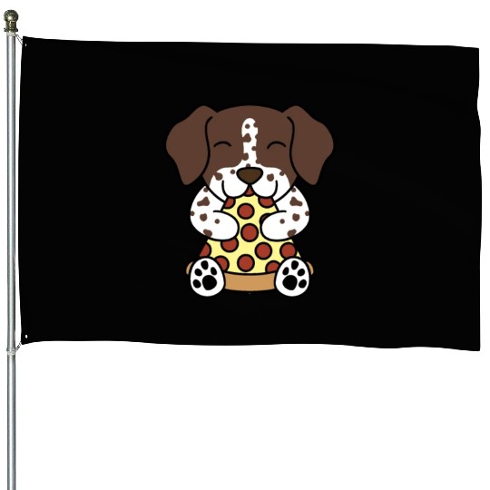 German Shorthaired Pointer Pizza Lover House Flags