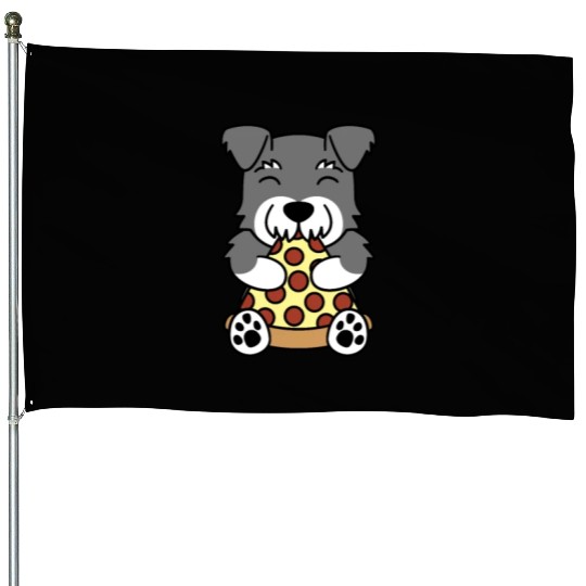 Schnauzer Pizza Lover House Flags