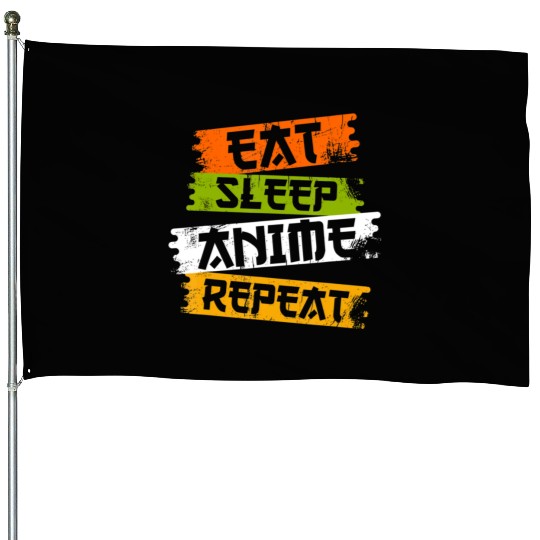 Eat Sleep Anime Repeat Japanese Manga Japan Lover House Flags