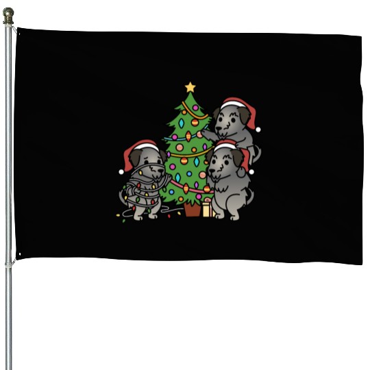 Irish Wolfhound Christmas Tree House Flags