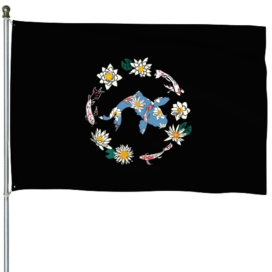 Koi Carp Japan Fish Colorful Pond Hobby House Flags