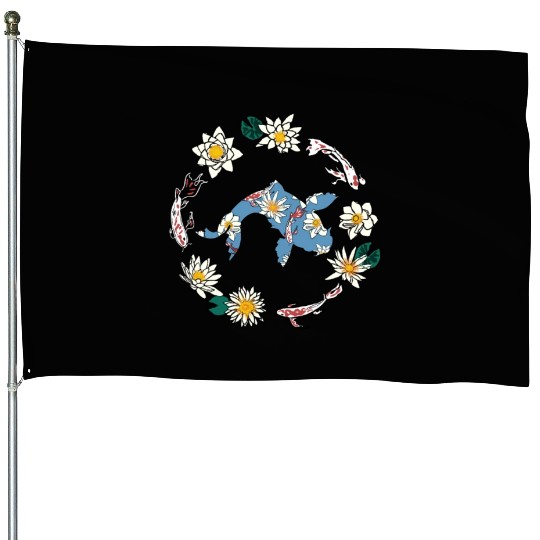Koi Carp Japan Fish Colorful Pond Hobby House Flags