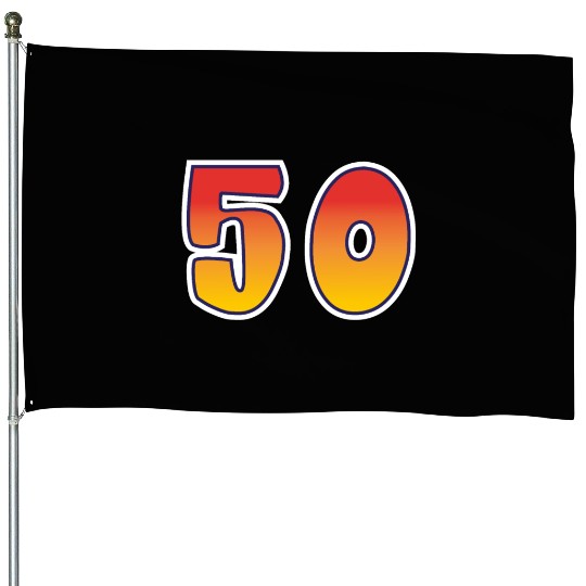 Number 50 Red - Orange Design House Flags