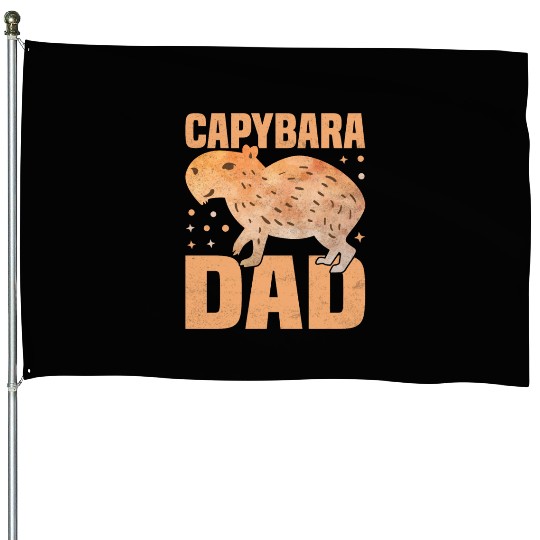 Capybara Dad - Funny Cavies Rodent Capybara Lover House Flags