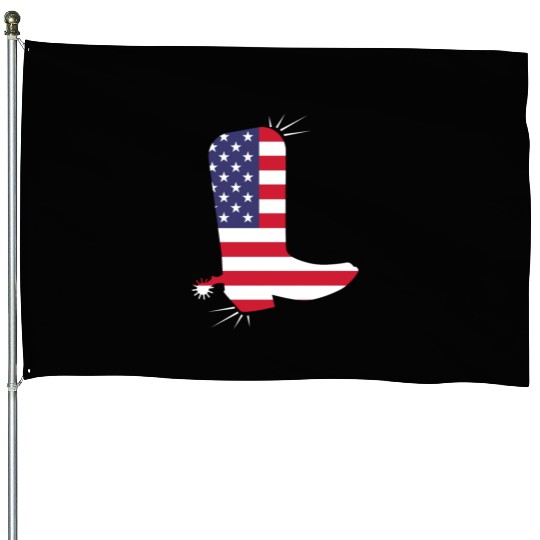 American Flag Cowboy Boot Stars And Stripes House Flags