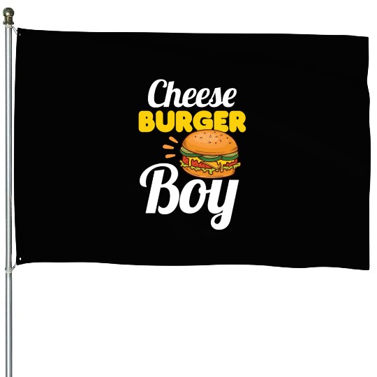 Cheese Burger Boy House Flags