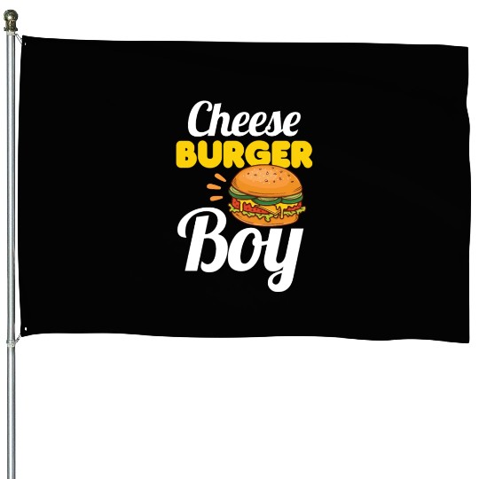 Cheese Burger Boy House Flags