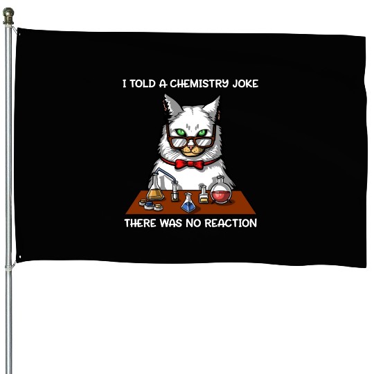 Cat Chemistry Science Teacher Funny House Flags