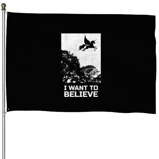 Unicorn "I Want To Believe" UAP Outfit Alien Ufo House Flags
