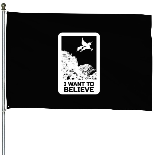 Unicorn "I Want To Believe" UAP Outfit Alien Ufo House Flags