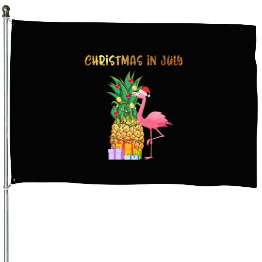 Christmas In July Pineapple Xmas Tree Lights House Flags