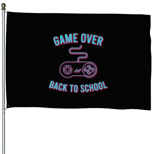 Game Over Back To School House Flags