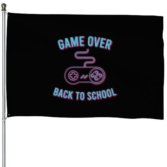 Game Over Back To School House Flags