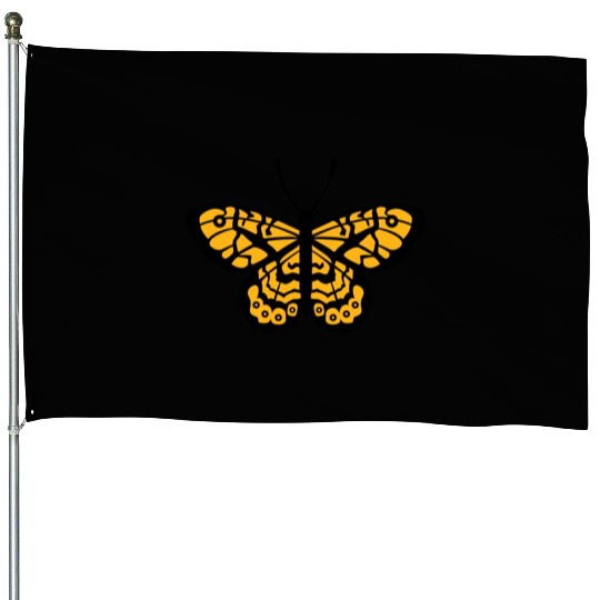 Butterfly insect House Flags