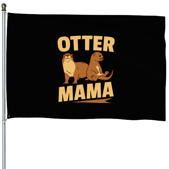 Otter Mama Sea Otters House Flags