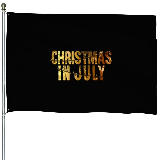 Christmas In July Xmas Tree Lights Santa Beach House Flags