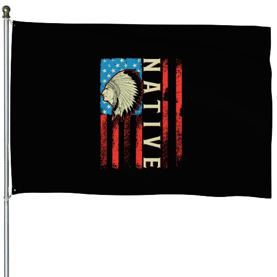 Native American Flag Chief Traditional US House Flags