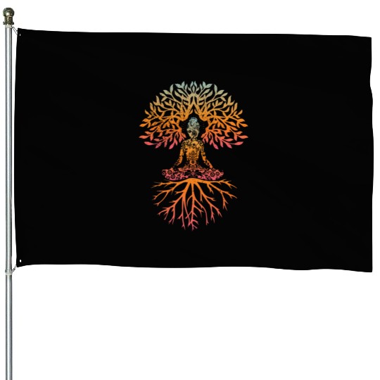 Relax Yoga Time Mandala Meditate Colorful Yoga House Flags