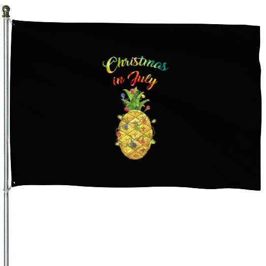 Christmas In July Pineapple Xmas Tree Lights House Flags