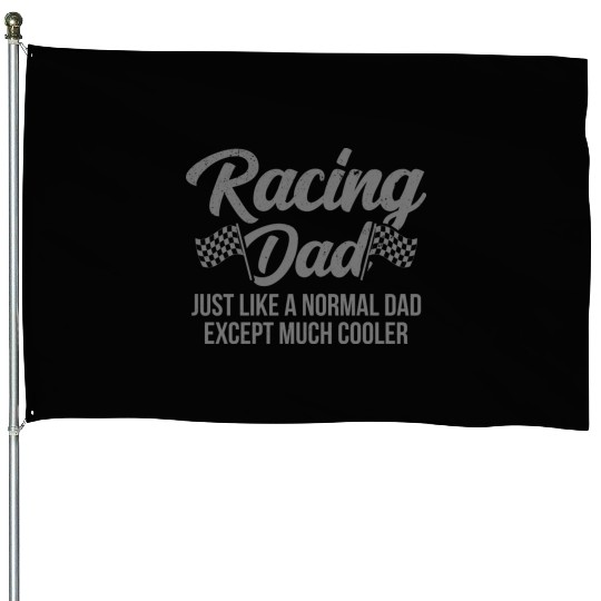 Pit Crew Checkered Flag Car Racing Dad House Flags