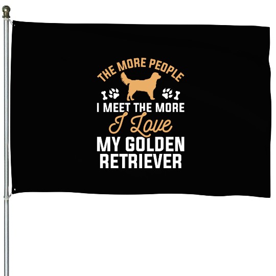 I Love My Golden Retriever House Flags