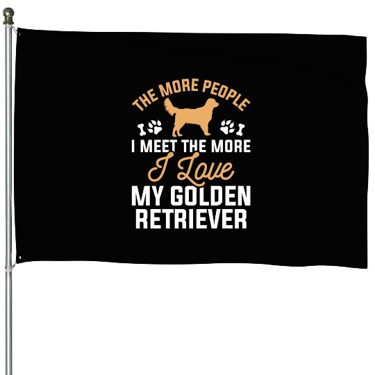 I Love My Golden Retriever House Flags