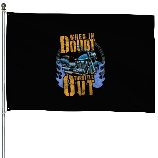 Motorcyclist Chopper Supermoto Cross House Flags